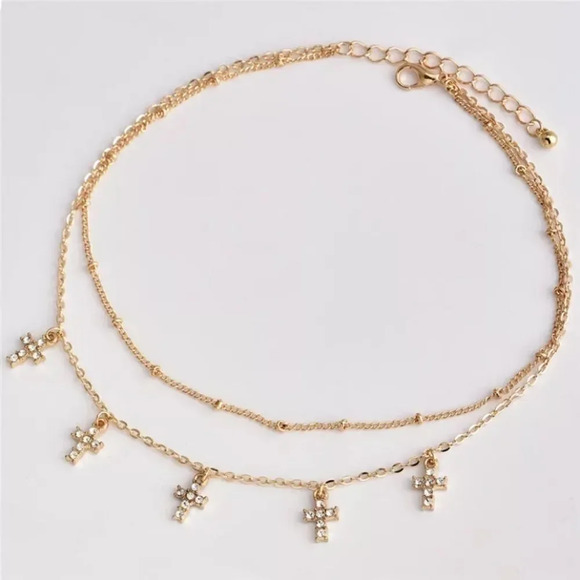 NEW! Dainty “Madonna” Layered Cross Necklace - Picture 5 of 6